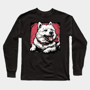 Retro Art Samoyed Dog Lover Long Sleeve T-Shirt